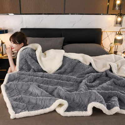 OLDBIAO Kinder Kuscheldecke 70 x 100 cm Grau Weiss Flauschig Extra Weich & Warm Wohndecke Flanell Fl