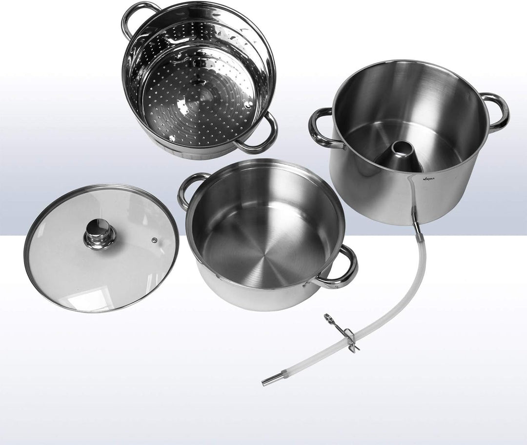 Edelstahl Dampfentsafter Dampf Entsafter Fruchtentsafter Obstpresse Saftpresse für ca. 8 Liter