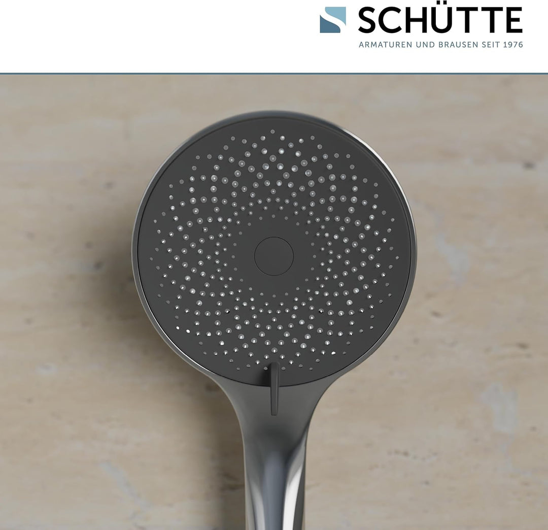 SCHÜTTE Handbrause CAPRI mit Samtstrahl-Technologie | Duschkopf mit über 300 Düsen und 3 einstellbar