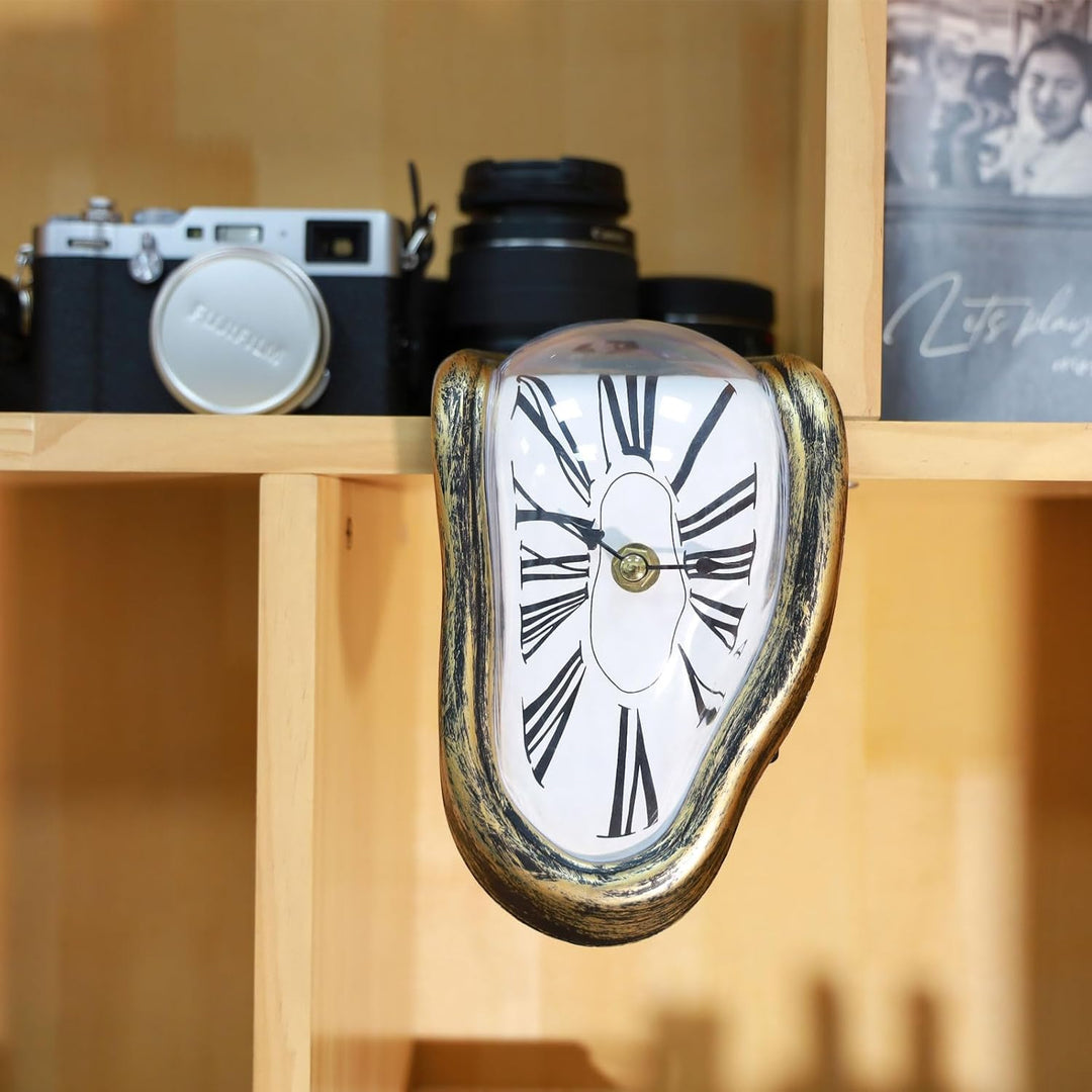 FAREVER Schmelzende Uhr, Salvador Dali Uhr, geschmolzene Uhr für dekoratives Zuhause, Büro, Regal, S