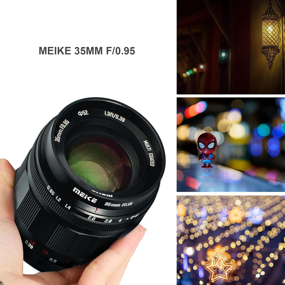 Meike 35 mm f0.95 grosser manueller Fokus Prime Festobjektiv APS-C kompatibel mit Canon EFM Mount sp