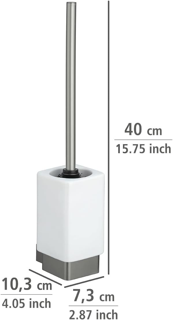 WENKO Wand WC-Garnitur Montella, Wandmontage, Keramikbehälter abnehmbar, 7,3x40x10,3 cm, Schraubmate