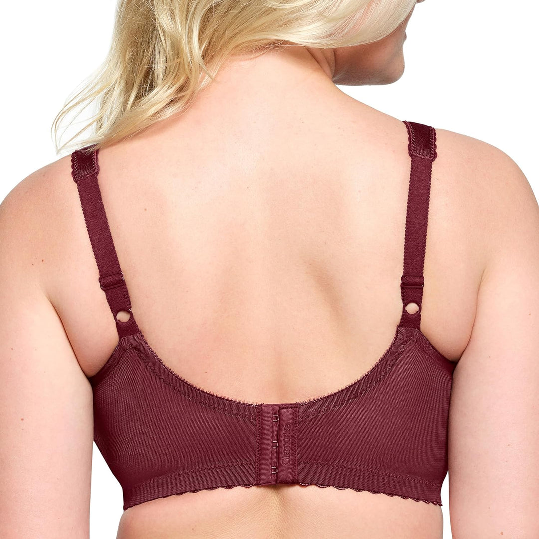 Glamorise Damen Bügelloser MagicLift-Stütz-BH für grosse Grössen Nr. 1000 80B Bordeaux, 80B Bordeaux