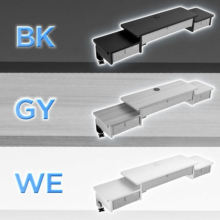 Duronic DD4 BK Schreibtischaufsatz, Schreibtisch Regal mit Tischklemmen 120 x 25 x 17,5 cm, Monitors