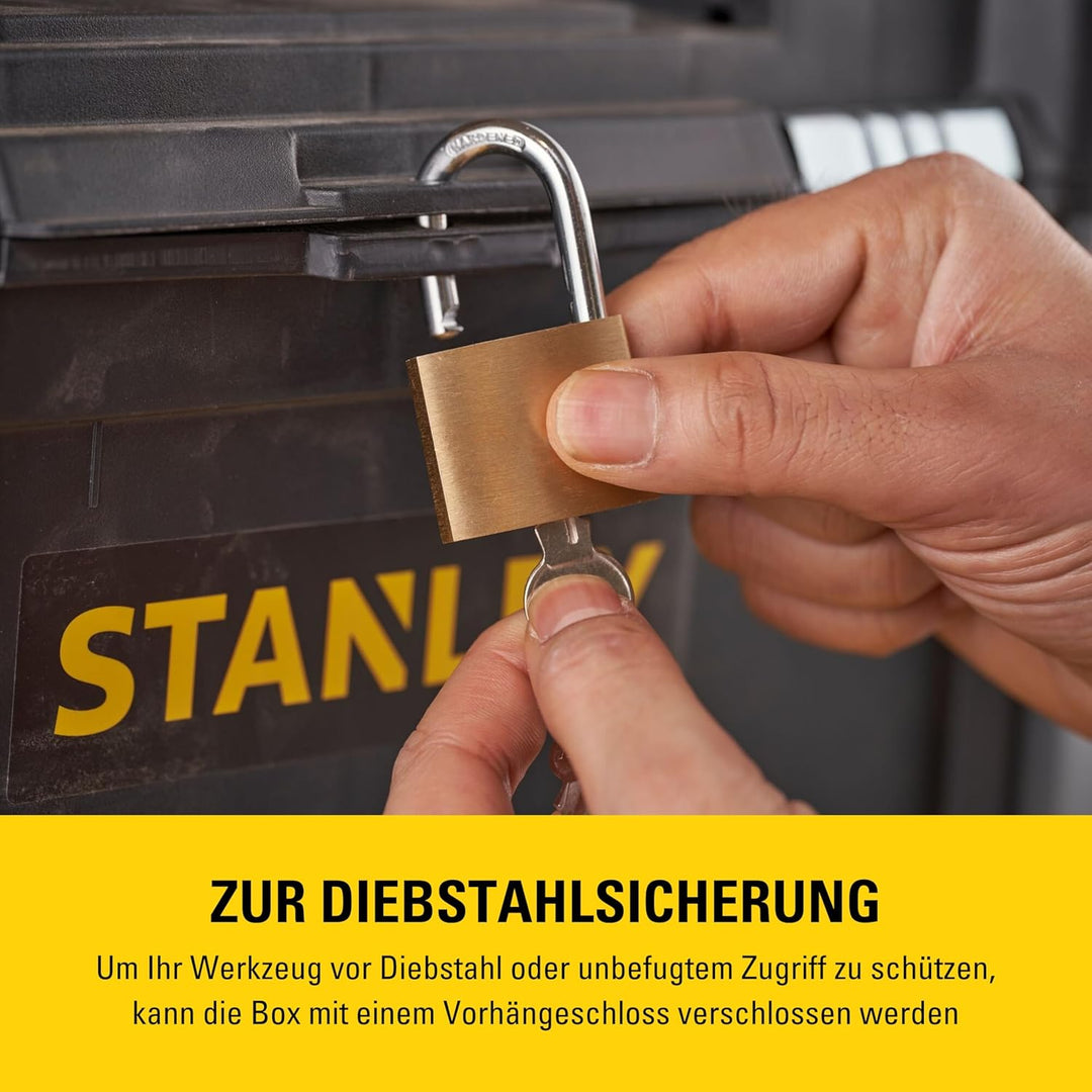 Stanley STST1-80151 Essential Rollende Werkstatt, Belastbarkeit bis zu 20 kg, Metallverschlüsse, Org