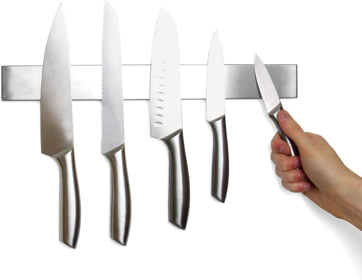 Magnetischemesserträger – Silberstahl (Packung Mit 1) Silberfarbener Stahl, Silberfarbener Stahl