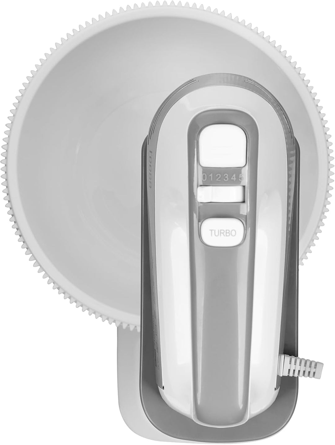 Teesa Handmixer mit Drehschale Leistung 500W TSA3548 5 Stufen Drehzahlregelung Turbo-Funktion, Weiss