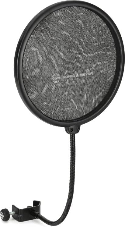 K&M 23966 Popkiller Schwarz - doppelter Nylonschirm ø 20 cm - bis 3 cm Stativdurchmesser - XXL-Popsc