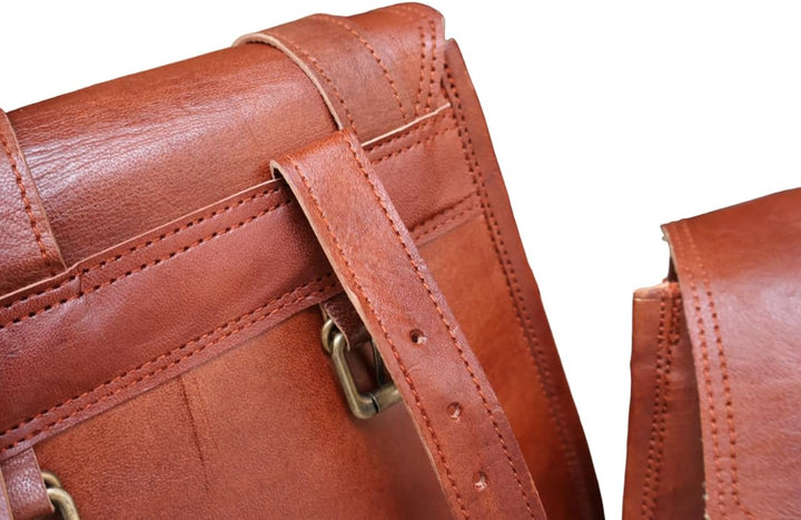 AMERICAN BLUE Braune Ledertasche, Satteltaschen für Sattel, Hecktasche, 2 Taschen für Fahrrad, Motor