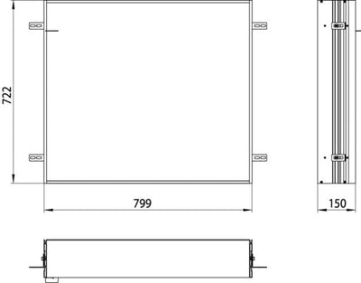 Emco Prime 2 Einbaurahmen für asis Lichtspiegelschrank 80 cm - 949700019