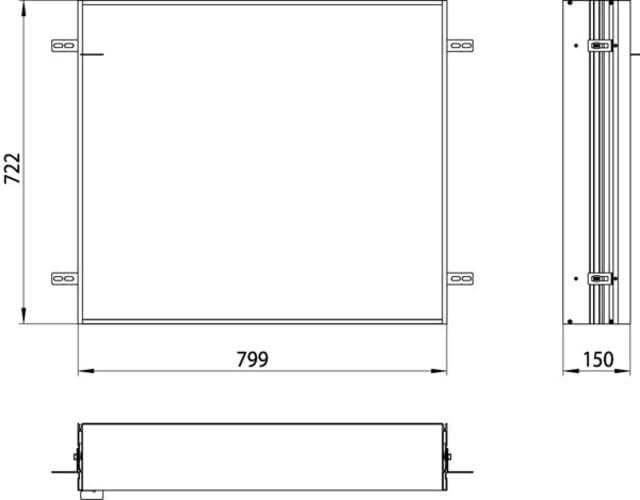 Emco Prime 2 Einbaurahmen für asis Lichtspiegelschrank 80 cm - 949700019