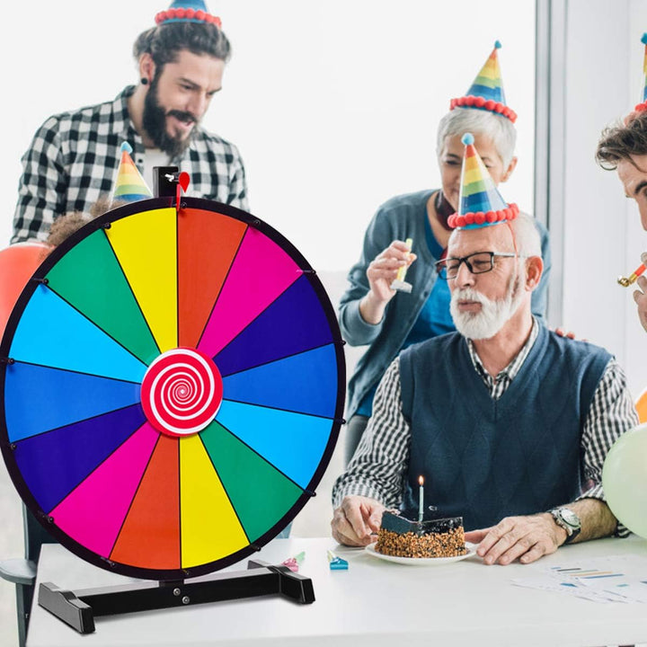 COSTWAY 24" Glücksrad Spielzeug Farbe Rad Spiele für Lotteriespiele Wortspiele, inkl. Radiergummi un