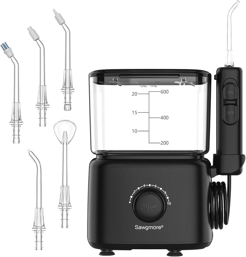 Munddusche, Sawgmore Elektrische Zahnzwischenraumreiniger mit 10 Einstellbaren Druckstufen, 600ml Fa