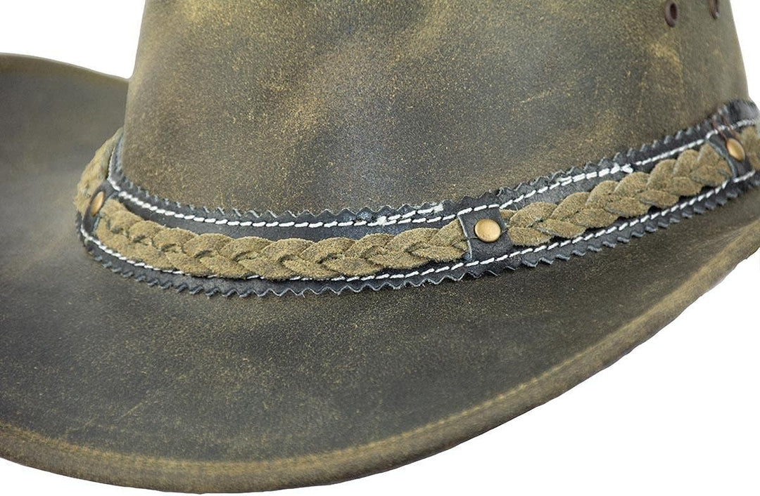 Black Jungle ARAMAC Lederhut Cowboyhut Australienhut Hut XS Khaki, XS Khaki