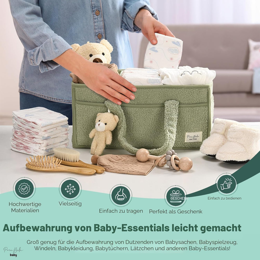 PeraBella Baby-Windel-Caddy Organizer für Wickeltisch, Baby-Aufbewahrungskorb für Windeln und Feucht