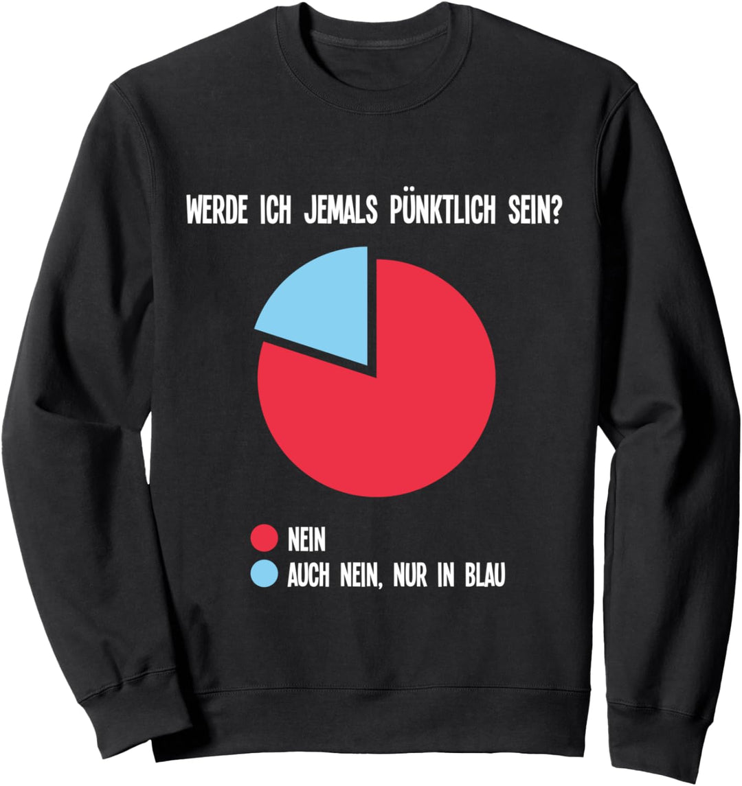 Werde ich jemals pünktlich sein? Tortendiagramm Sarkasmus Sweatshirt
