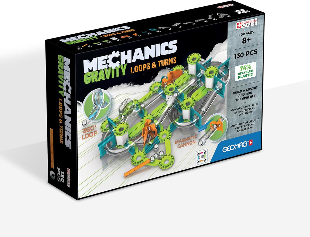 Geomag - Mechanics Gravity Loops & Turns - Lern- und Kreativspiel für Kinder - Magnetische Bausteine