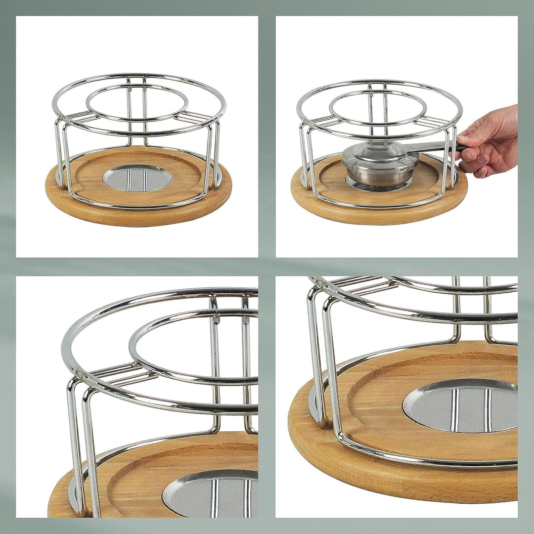 kela Käsefondue Rechaud mit Pastenbrenner NATURA, Metall Stövchen für Fondue verchromt, Brennpastenb