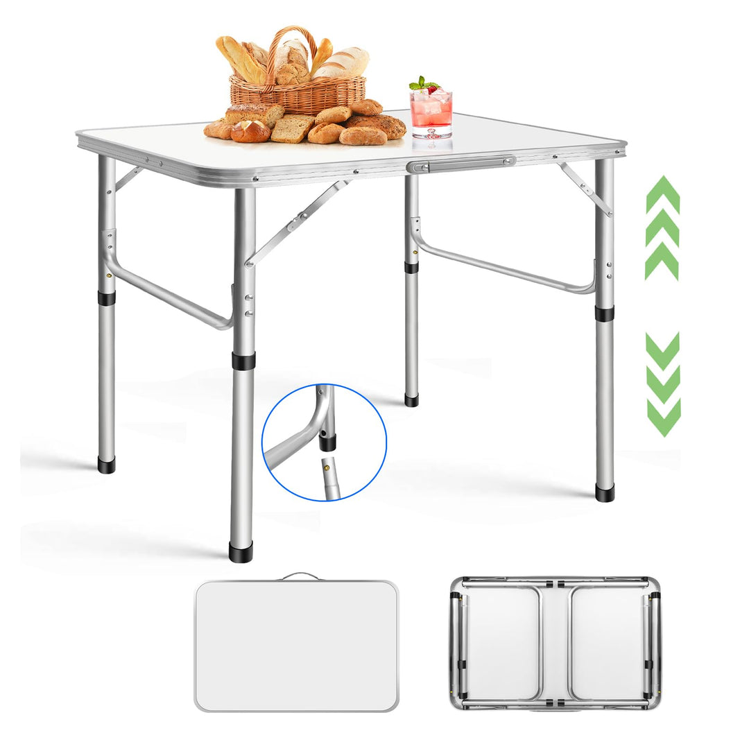 HSHa Buffettisch Tisch Klappbar Campingtisch Klapptisch Verstellbare Höhe 33/70cm, Camping-Aluminium