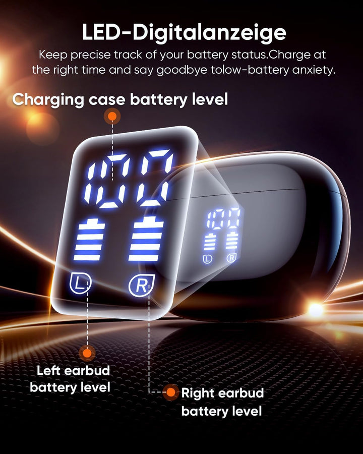 ZIUTY Bluetooth 5.3 Kopfhörer Kabellos, In Ear Bluetooth Kopfhörer mit 4 ENC Mikrofonen, 48 Std Spie