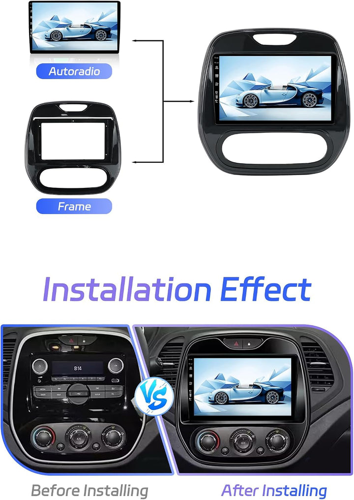 [2G+64G] 9 Zoll Autoradio für Renault Kaptur Captur (2014-2019) GPS Navigation - Wireless CarPlay An