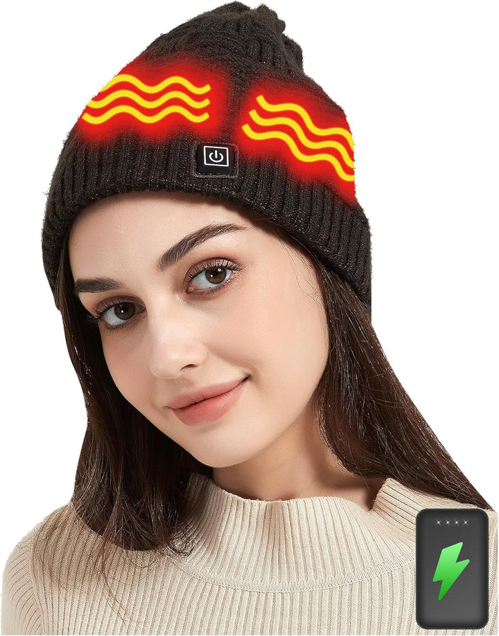 Beheizbare Mütze - Nackenwärmer Beheizbarer Schal & Beheizte Mütze für Männer und Frauen mit 4000mAh