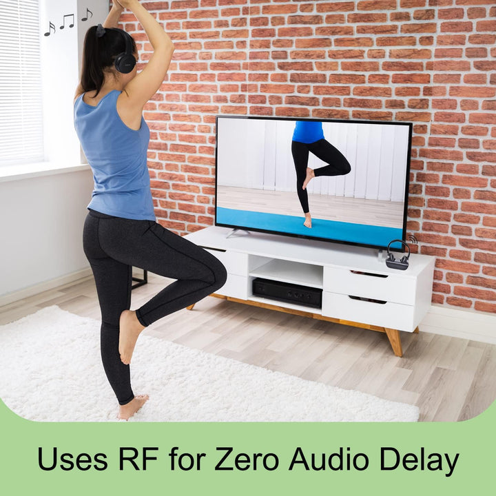 Funkkopfhörer für Fernseher, On-Ear Kabelloser TV Kopfhörer mit Reichweite 100 m, Plug-n-Play, Keine