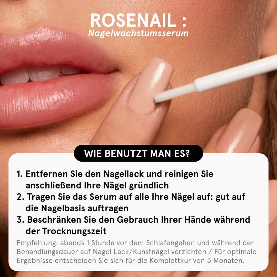 ROSENAIL Nagelwachstumsserum 97% natürlich von ROSEGOLD, Nagelpflege für lange +starke +schöne Nägel