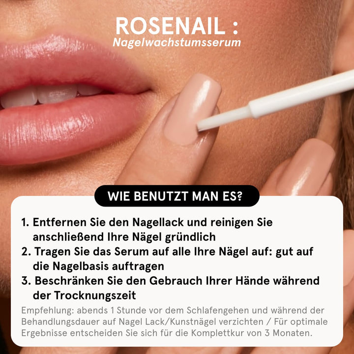 ROSENAIL Nagelwachstumsserum 97% natürlich von ROSEGOLD, Nagelpflege für lange +starke +schöne Nägel