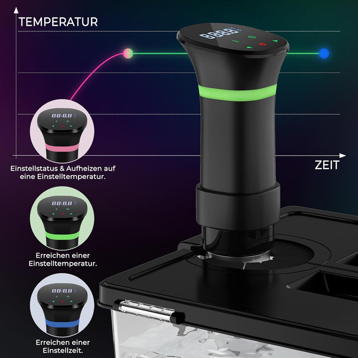 Sous Vide Garer Sous Vide Stick mit LCD Touchdisplay Eintauchthermostat Timer Sous-Vide Garer 1000W