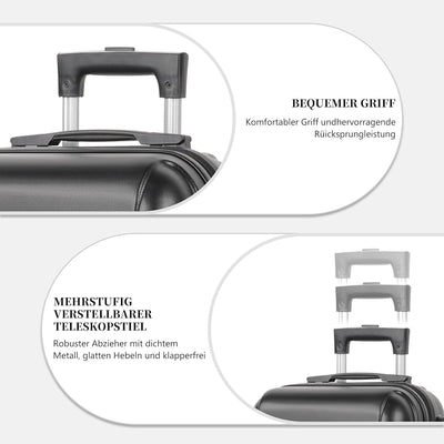 MoFut Handgepäck Koffer, Reisekoffer, Hartschalenkoffer Trolley Rollkoffer Suitcase mit Rollen, Hart