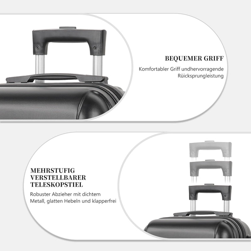 MoFut Handgepäck Koffer, Reisekoffer, Hartschalenkoffer Trolley Rollkoffer Suitcase mit Rollen, Hart