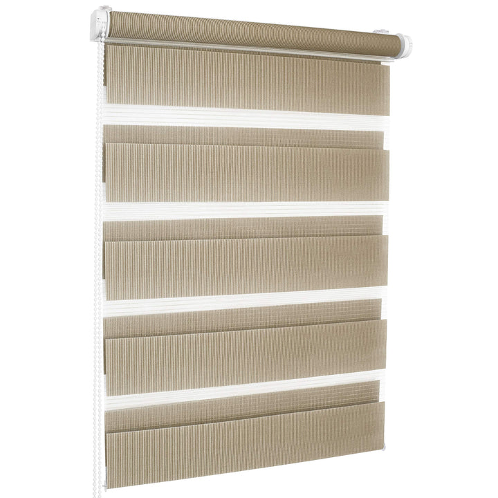 ROLLMAXXX Duo-rollo Doppelrollo Klemmfix ohne Bohren (130 x 150 cm, Hellbraun) 130 x 150 cm Hellbrau
