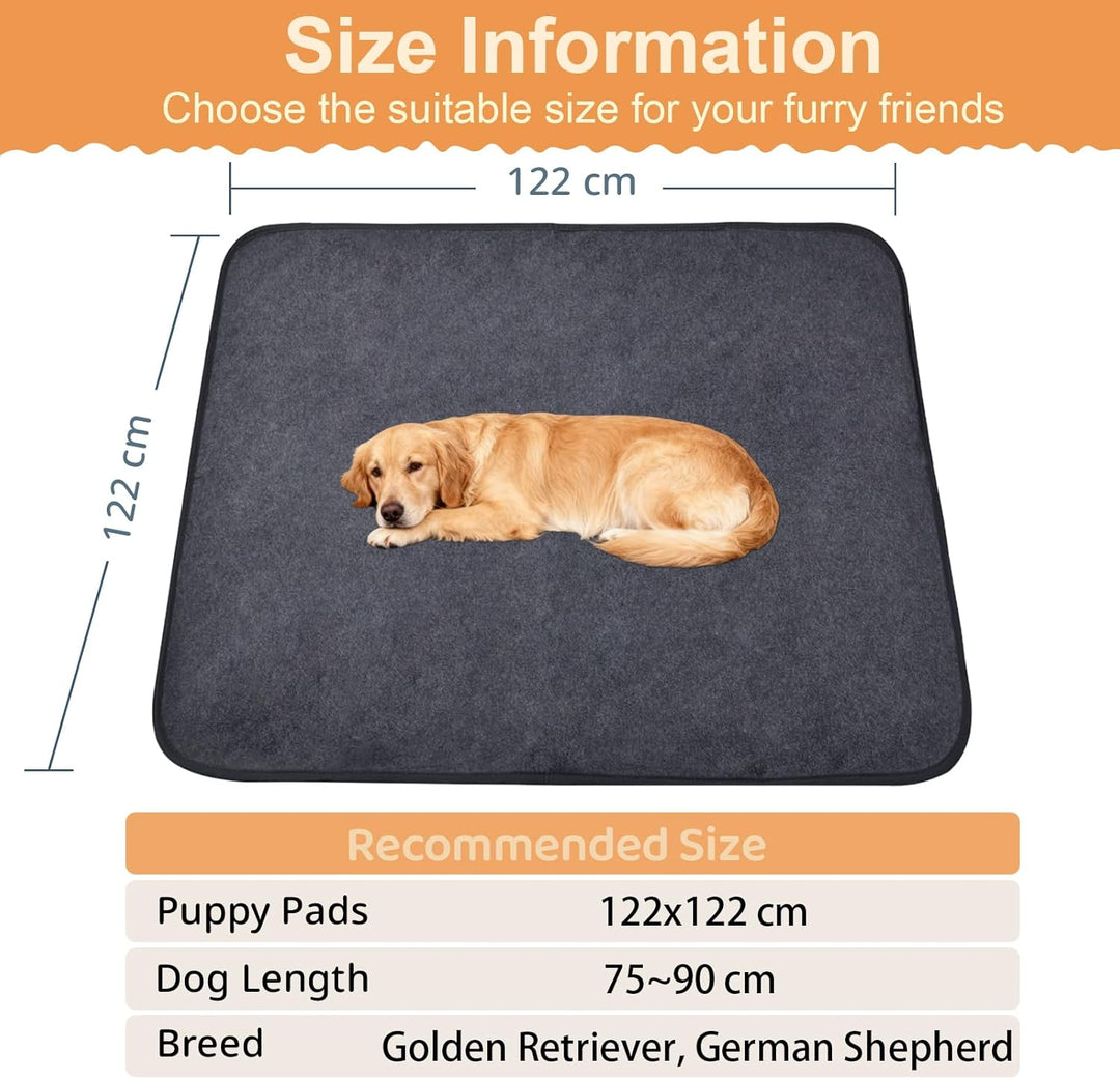 Inkontinenzunterlage Waschbar, 2er Set 122x122 cm Hundedecke Wasserdicht PIPI Matten für Hunde, Welp