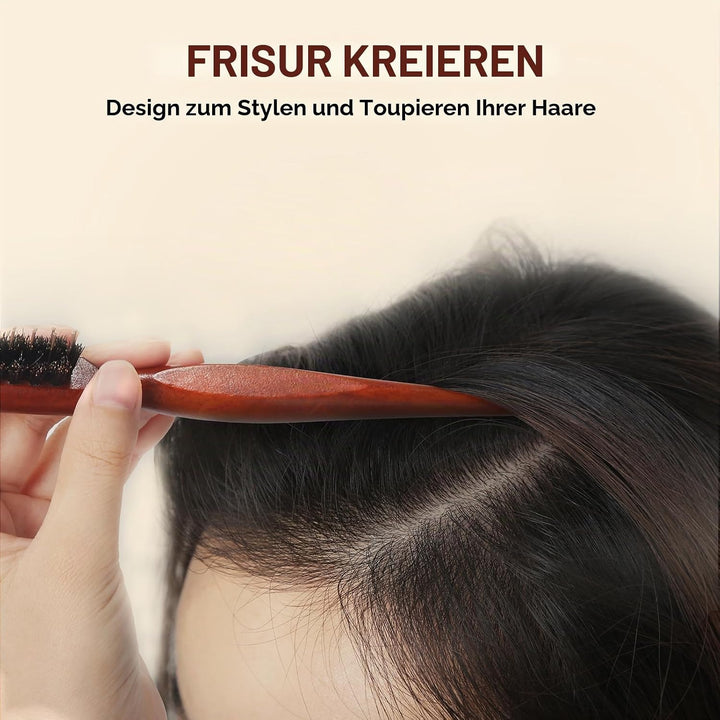 BESTOOL Haarbürste, 100% Wildschweinborsten Bürste für Damen, Herren, Kinder, Naturborsten Haarbürst