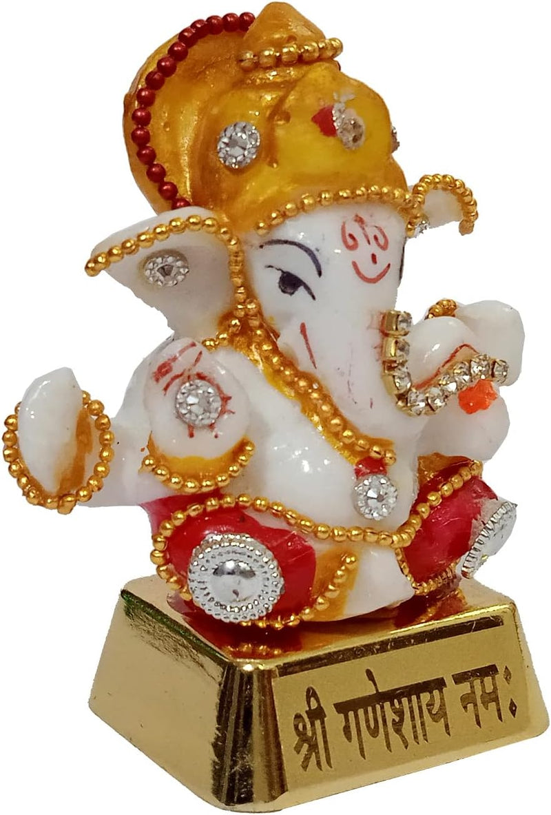 Purpledip Idol Pagdi Ganesha 12455 Statue mit Glitzersteinen