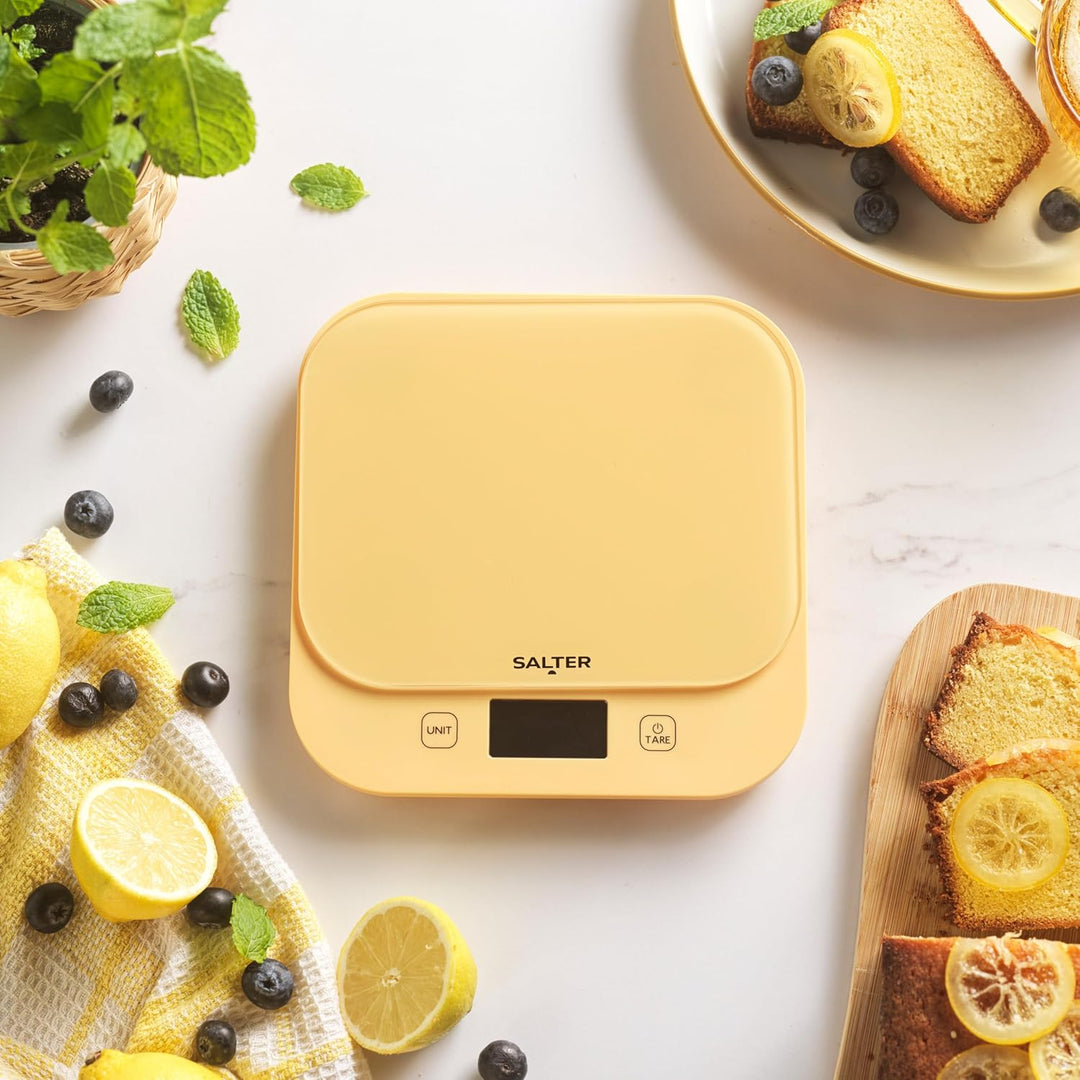 Salter British Bakes Digitale Küchenwaage – Hohe 10kg Kapazität, misst Flüssigkeiten, wasserdicht, T