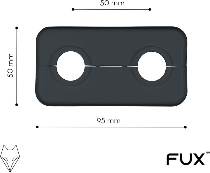FUX 3 STÜCK Doppel Heizungsrohr Rosette, 12mm - 21,3mm, 2-teilig, Heizung, Rohrabdeckung, Abdeckrose