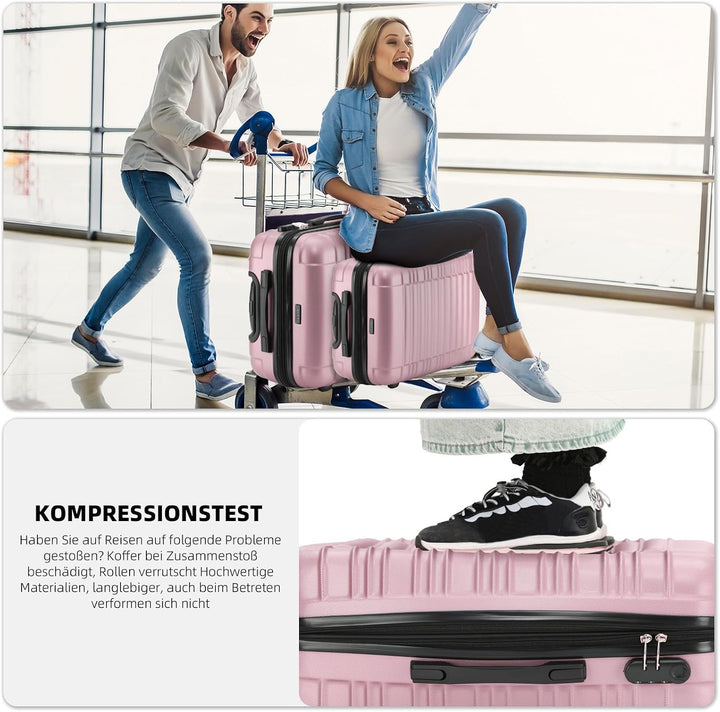 BEIBYE Reisekoffer 2088 Hartschalekoffer Gepäck Koffer Trolley Bordcase Handgepäck M in 14 Farben (R