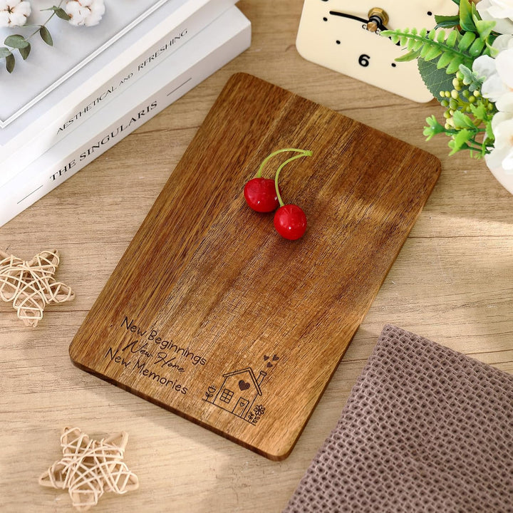 Xuniea Einweihungsgeschenk 23 x 15 cm Holz Frühstücksbrett Baumwolle Küchentuch Neues Zuhause Gesche