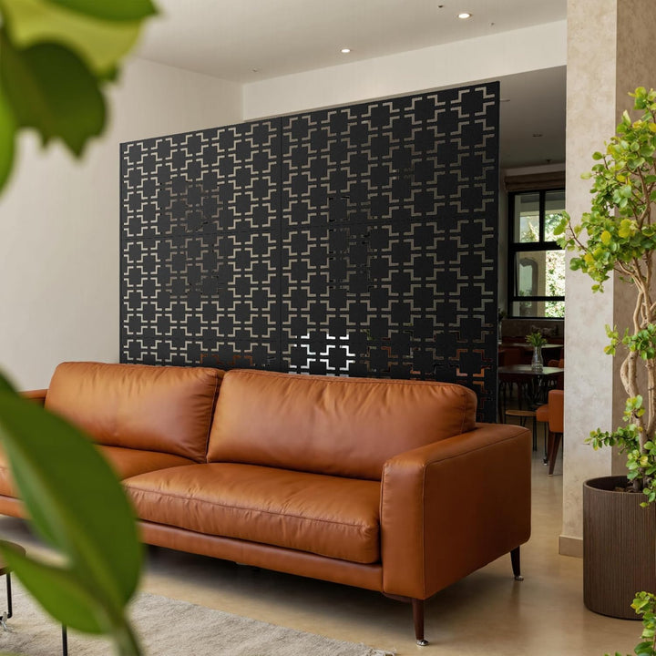 Paravent Outdoor, 120x180cm Freistehender Sichtschutz aus Stahl, Windschutz für Terrasse und Garten,
