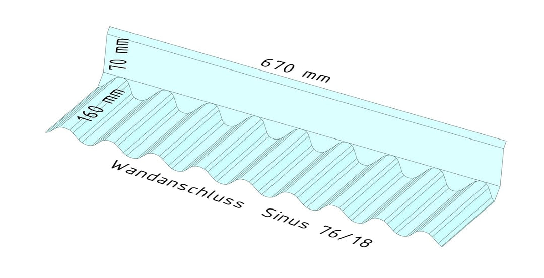 4 Stück - Wandanschlussprofil PVC Sinus Wellplatte 76/18 in glasklar - PROFI QUALITÄT Länge: 670 mm