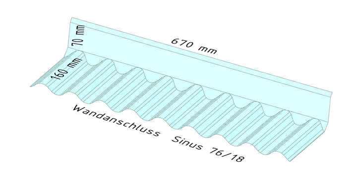 4 Stück - Wandanschlussprofil PVC Sinus Wellplatte 76/18 in glasklar - PROFI QUALITÄT Länge: 670 mm