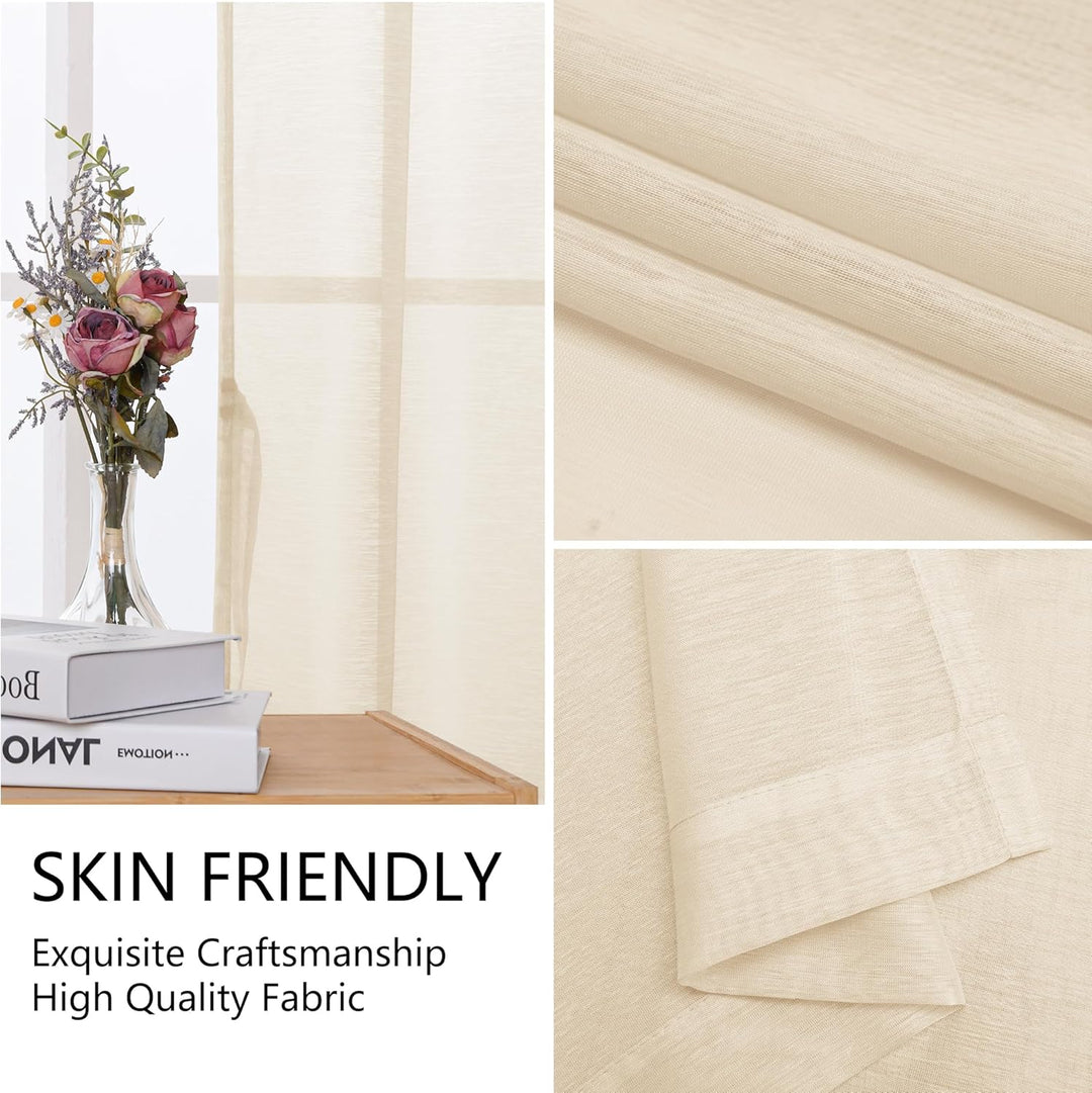 Hiasan 2er Set Sheer Voile gardinen vorhänge gardine Wohnzimmer mit ösen Curtains scheibengardinen V