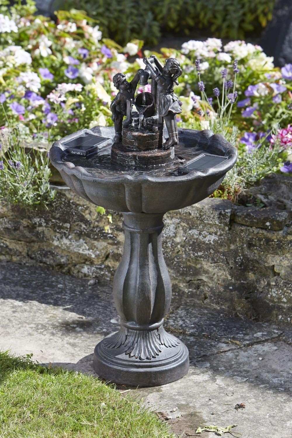 Brunnen / Wasserspiel für den Garten, dekorativ, solarbetrieben, Multi