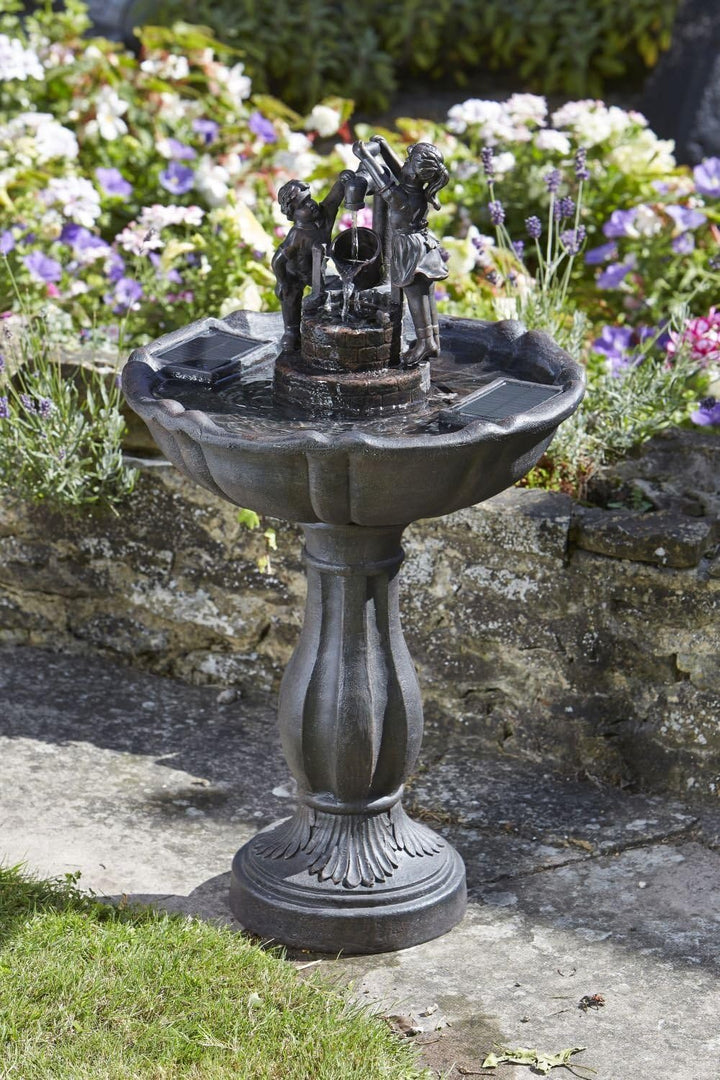 Brunnen / Wasserspiel für den Garten, dekorativ, solarbetrieben, Multi