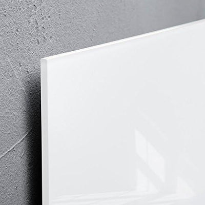 SIGEL GL146 Premium Glas-Whiteboard 91x46 cm super-weiss hochglänzend, TÜV geprüft, einfache Montage