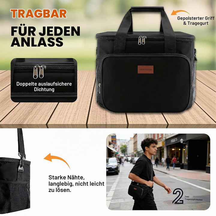 Isolierte Faltbare Kühltasche Lunchtasche wasserdichte Thermotasche Umhänge Tragetasche Für Herren D