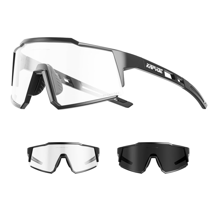 KAPVOE Photochromatische Selbsttönend Fahrradbrille TR90 Rahmen für Herren Damen Klar Sportsonnenbri