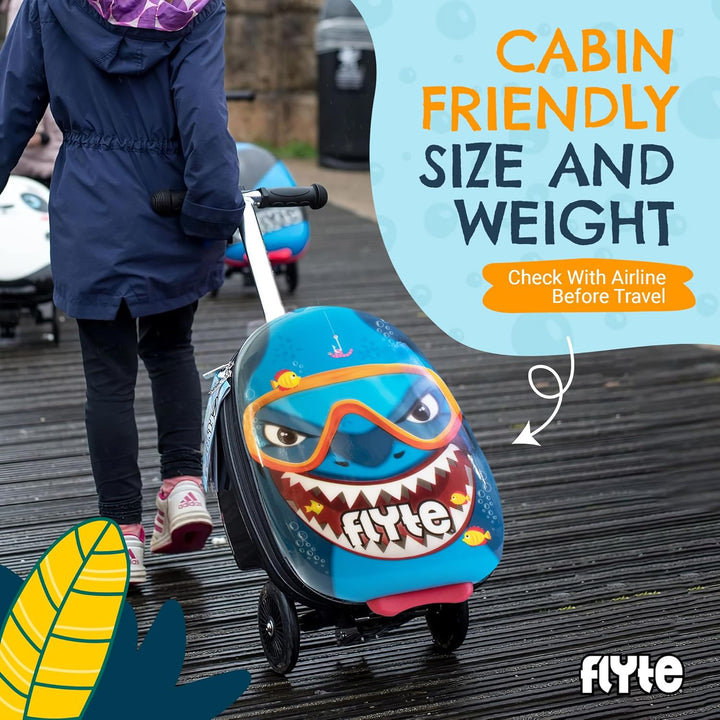 FLYTE Roller-Koffer, Faltbarer Kinderkoffer - Hartschale, Ride On mit Rädern, 2-in-1, 18 Zoll, 25 Li